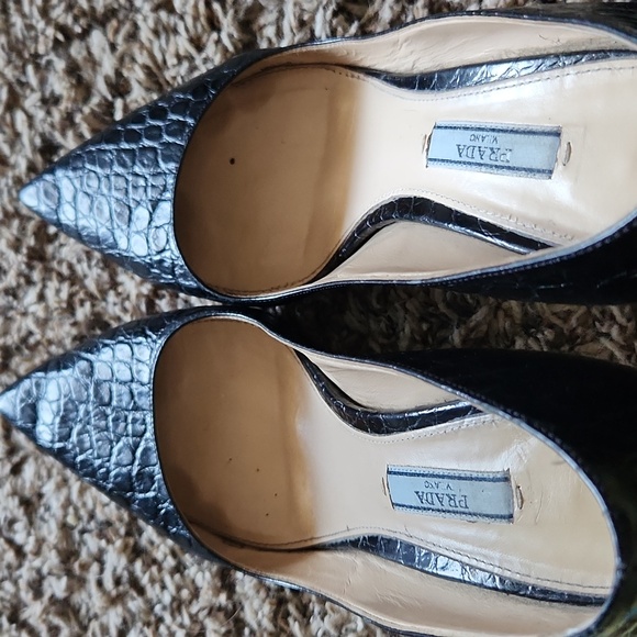 PRADA Embossed Croc leather heels 38.5 - Picture 7 of 10